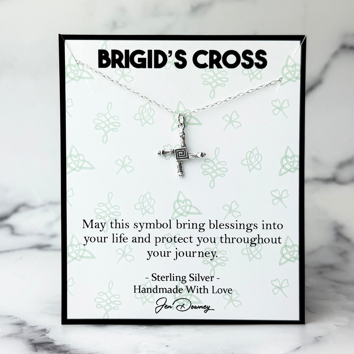 Brigid's cross sterling silver necklace