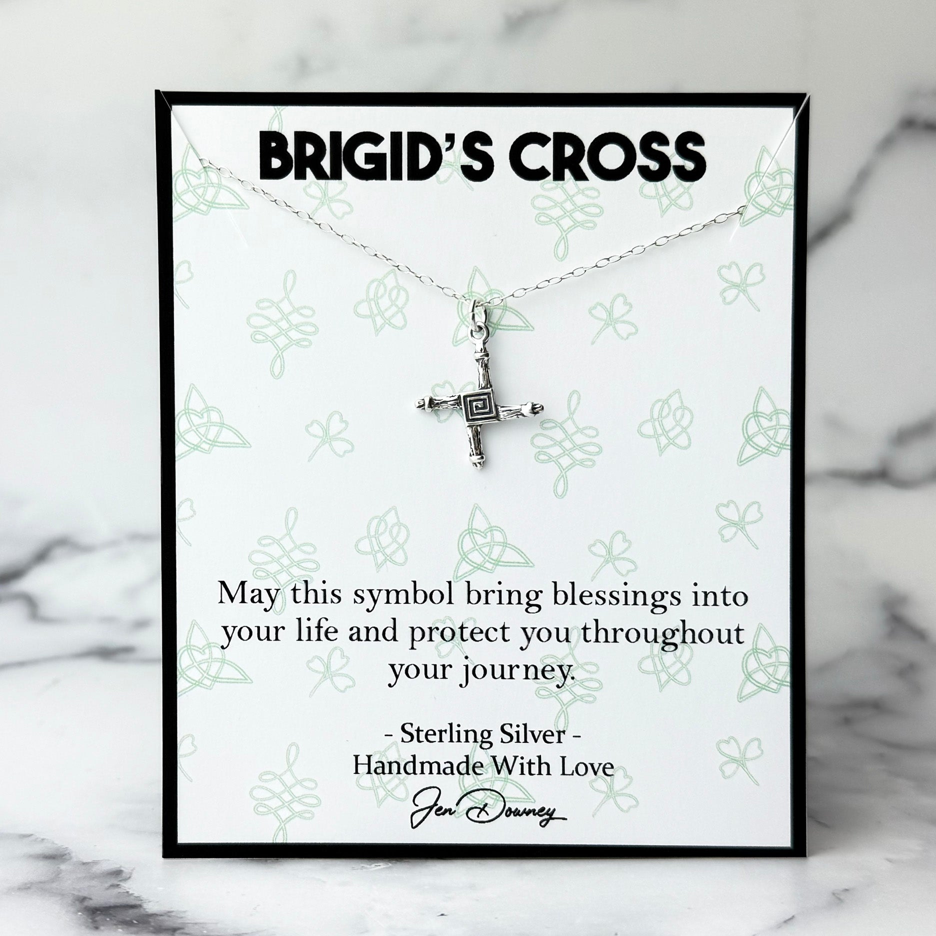 Brigid's cross sterling silver necklace