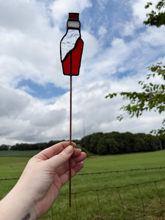 Imperfect Stained Glass Potion Bottle Garden Stakes For Plants