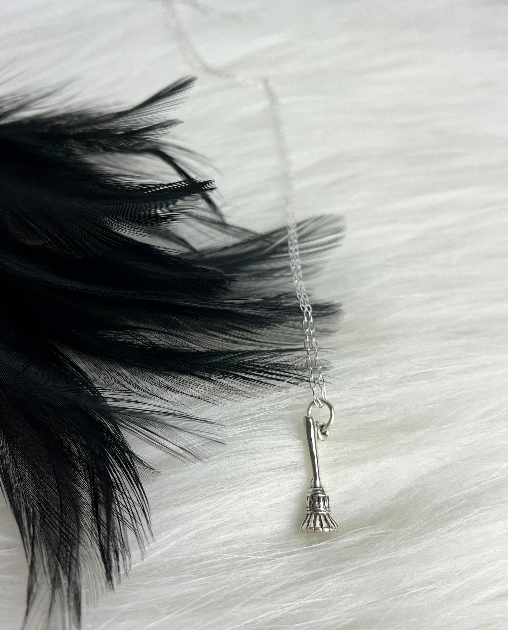 sterling silver besom necklace