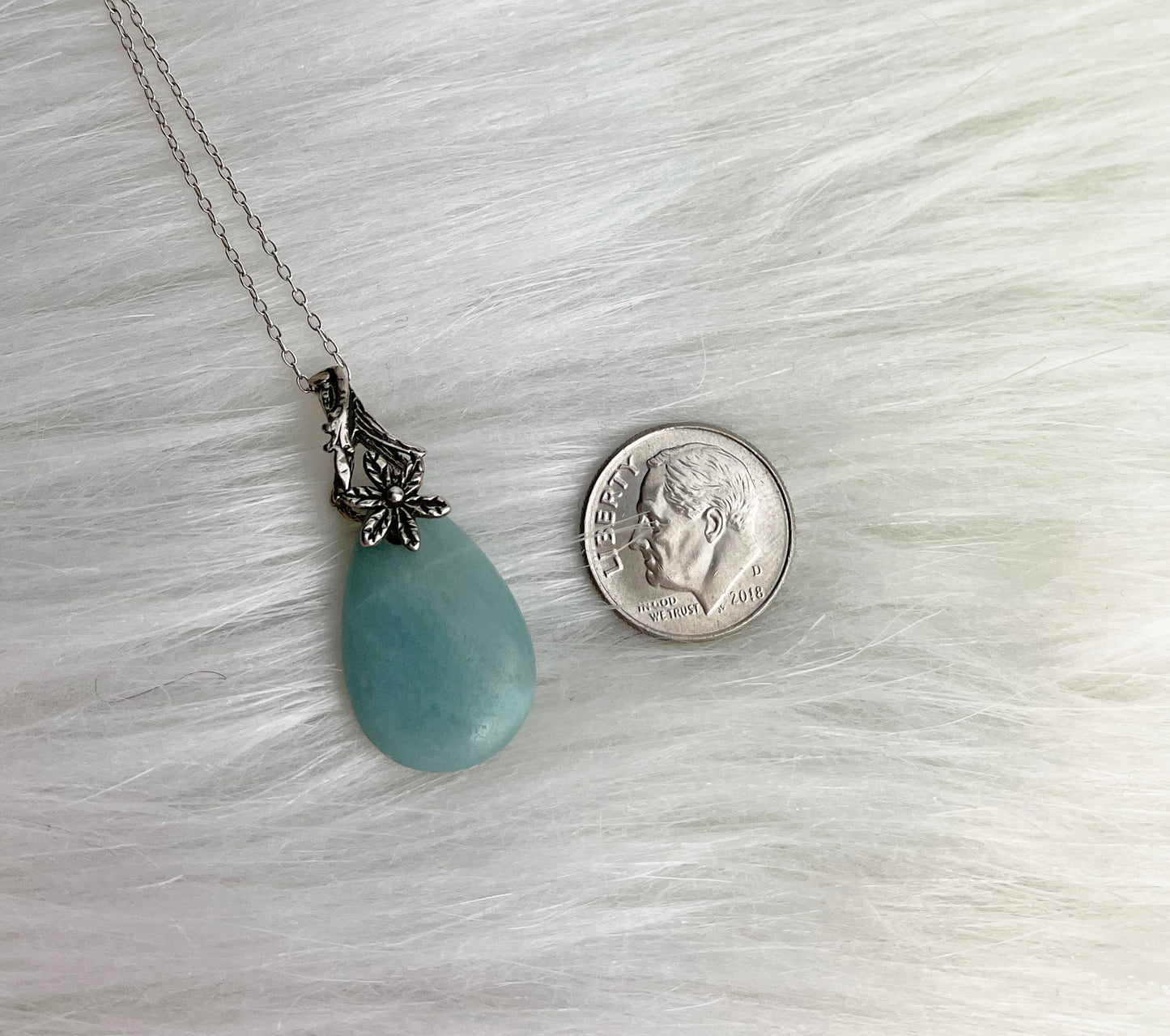 Amazonite Stone Meaning Sterling Silver Necklace Throat and Heart Chakra